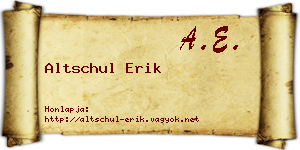 Altschul Erik névjegykártya